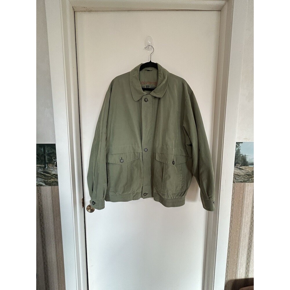 Vintage John Steven's Men's Quality Outwear Bomber Jacket Green SZ 58 L Gorpcore - Picture 1 of 16